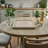 Foulard Pink Bone Inlay Tray In Geometric Design