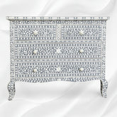 Grace Bone Inlay 4 Drawer Dresser Black Grey