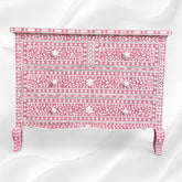 Grace Bone Inlay 4 Drawer Dresser Pink
