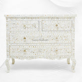 Grace Mother of Pearl Inlay 4 Drawer Dresser White