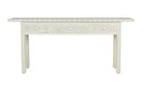Grey Bone Inlay 3 Drawer Geometric Console Long Edges 1