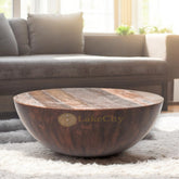 Hand-carved Semisfera Reclaimed Wood Coffee Table