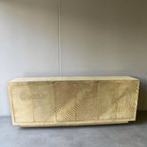 Hand-carved Wave Design Brass Credenza