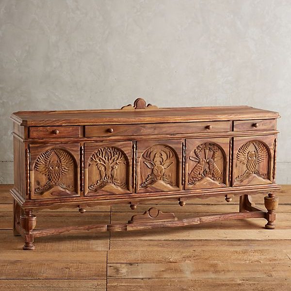 Handcarved Menagerie Buffet Natural