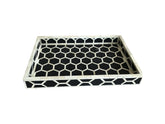Black Honeycomb Pattern Bone Inlay Tray 2