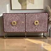 Illusion Bone Inlay Sideboard Red