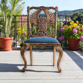 Handcarved Menagerie Owl Dining Chair Brown Set of 2