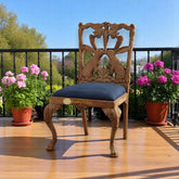 Handcarved Menagerie Rabbit Dining Chair Brown Set of 2