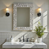 Kyra Bone Inlay Flower Wall Mirror Dusk