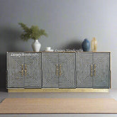Liam Bone Inlay Large Sideboard Black
