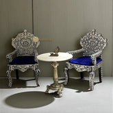 Lucy Mother Of Pearl Inlaid Carved Chair Black