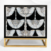 MOP Inlay 2 Door Swan Cabinet Black
