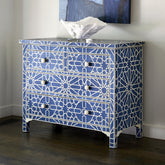 Marrakeesh Bone Inlay Chest Of 4 Drawers Blue 1