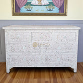 Mother Of Pearl Inlay Floral 7 Drawers Chest Light Pink | Mother Of Pearl Inlay Floral 7 Drawers Dresser Light Pink