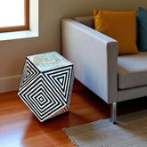 Mother Of Pearl Inlay Octagonal Side Table | Mother Of Pearl Inlay Octagonal End Table