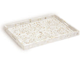Mother Of Pearl Inlay Floral Rectangular Tray