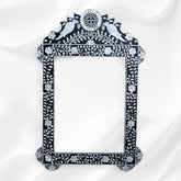 Black Mother Of Pearl Inlaid Parrot Mirror