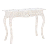Mother Of Pearl Inlay 1 Drawer French Style Console White 1