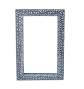 Grey Mother Of Pearl Inlay Leaf Mirror 1