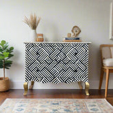 Optical Estelle Bone Inlay 2 Drawer Chest Black 7