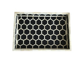 Black Honeycomb Pattern Bone Inlay Tray 1