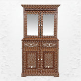 Ross Indian Teak Wood Bone Inlay Cabinet 1