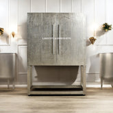 German Silver Hammered Bar Cabinet