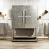 German Silver Hammered Bar Cabinet