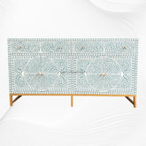 Bone Inlay Scroll Vine Buffet Green 1