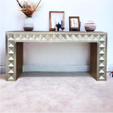 Talitha Silver Metal Embossed Console
