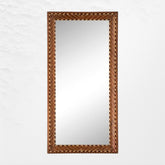 Teakwood Bone Inlaid Mirror Brown