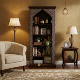 Teakwood Bone Inlay Bookshelf Walnut