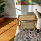 Teakwood Bone Inlay Side Table Natural