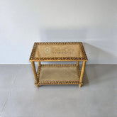 Teakwood Bone Inlay Side Table Natural