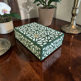 Tortoise Bone Inlay Box Green