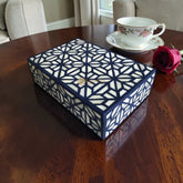 Tortoise Bone Inlay Box Indigo