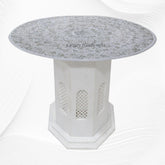 White Marble Mother of Pearl Inlay Coffee Table Pietra Dura