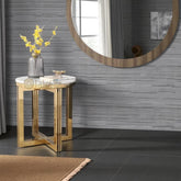 White Round Marble Top Side Table with Cross Gold Stainless Steel Frame