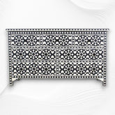 Bone Inlay Moroccan 7 Drawer Chest Black
