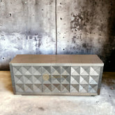Talitha Silver Metal Embossed Credenza