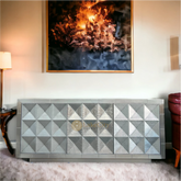 Talitha Silver Metal Embossed Credenza