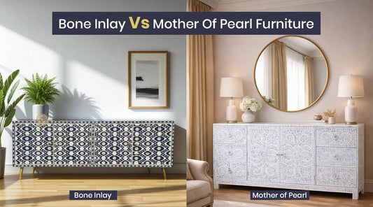 Bone Inlay vs Mother of Pearl Furniture Comparison Banner