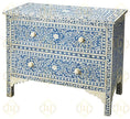 Bone Inlay Floral Chest Of Two Drawer Blue 1