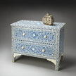 Bone Inlay Floral Chest Of Two Drawer Blue 2