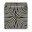 Bone Inlay Zebra Design Side End Table Black 2