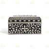 Bone Inlay Floral Design Tissue Box Black