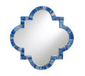 Quatrefoil Colored Bone Inlay Mirror Dark Blue 2