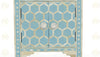 Bone Inlay 1 Drawer 2 Door Bedside Honeycomb Design Sky Blue 3