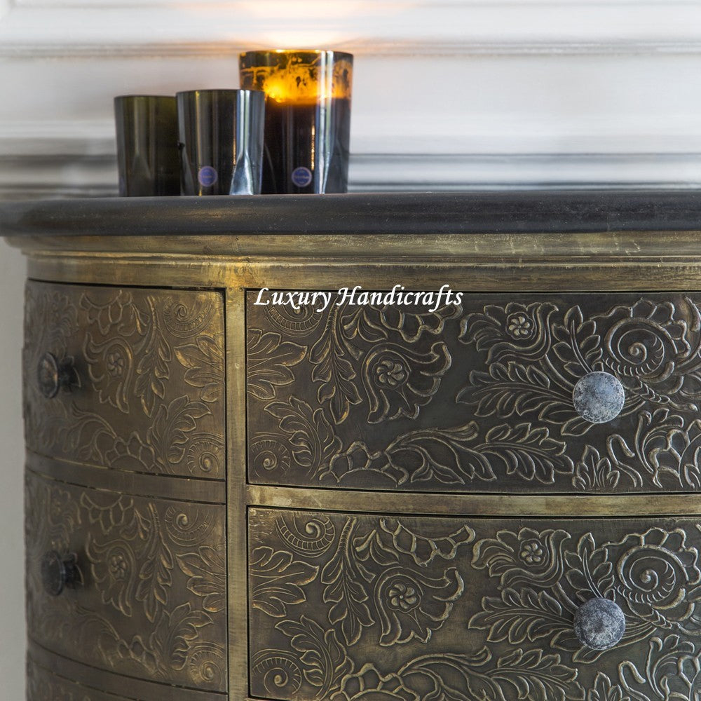 Antique Metal Chest Of Drawer With Black Granite Top Lakecity Handicrafts Antique Metal Chest Of Drawer With Black Granite Top Lakecity Handicrafts