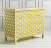 Bone Chest Of 3 Drawer Flower Design Yellow 3